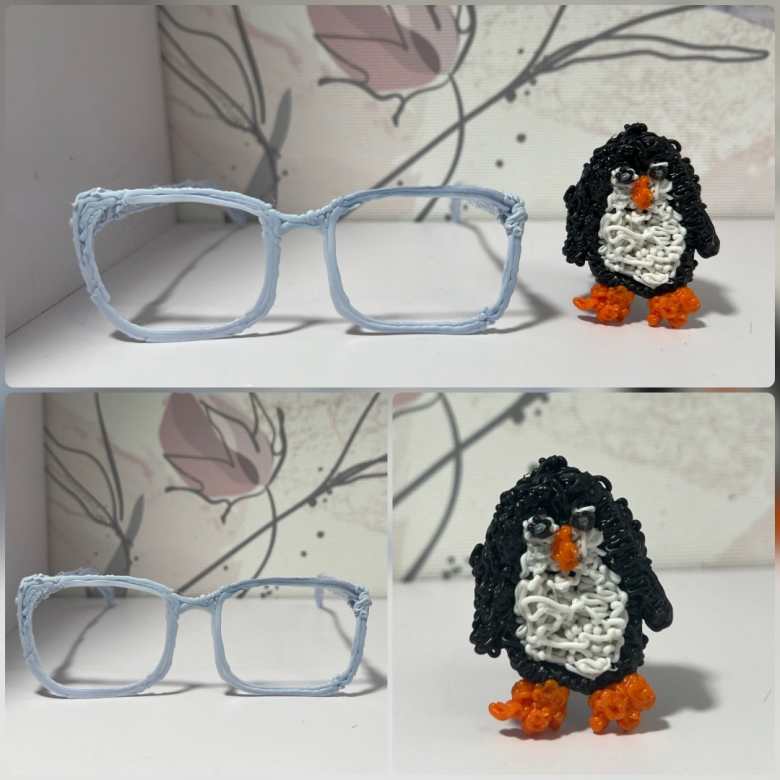 3D-модели очков и фигурки "Пингвин"