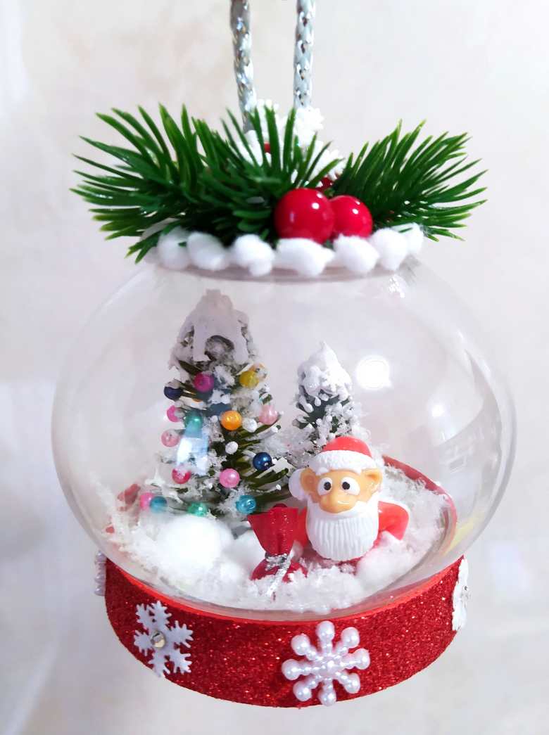  Елочное украшение "Дед Мороз в шаре"