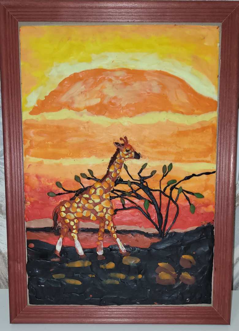 Жираф и сказочный закат