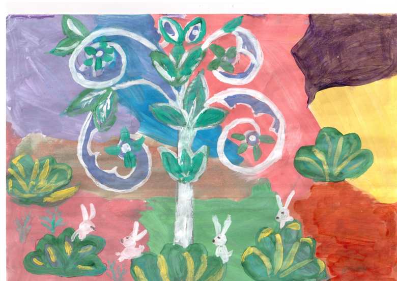 Зайцы в сказочном лесу