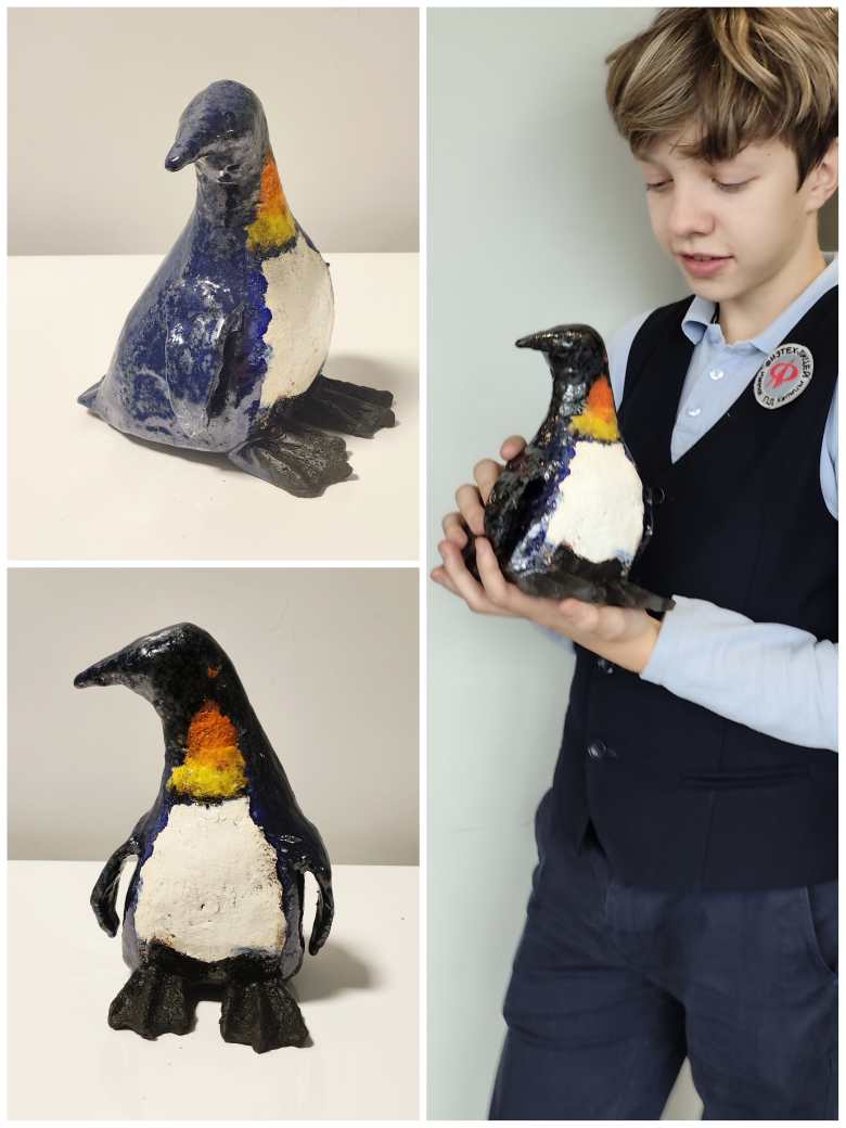 Керамическая скульптура "Пингвин Королевский""