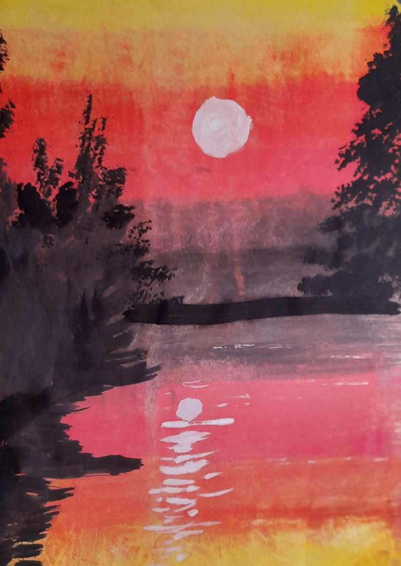 "Закат на озере"