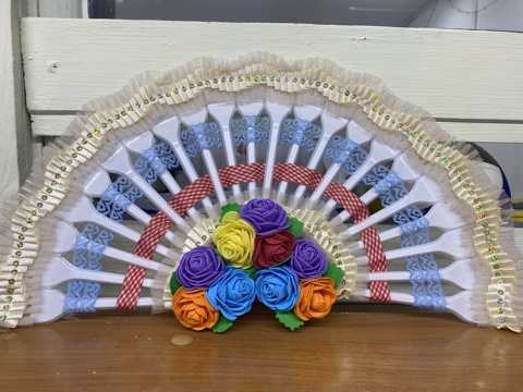 Веер из пластиковых вилок