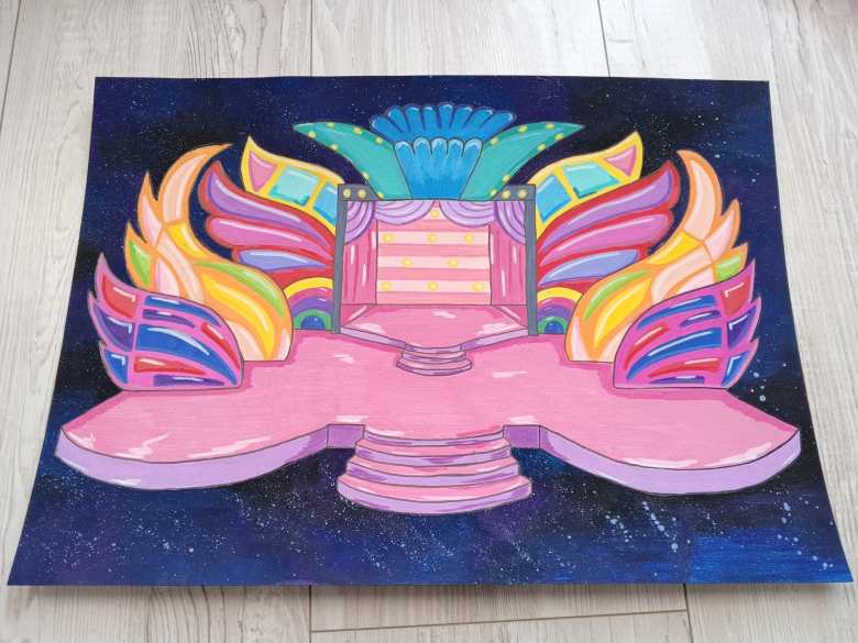 Открытая сцена в космосе