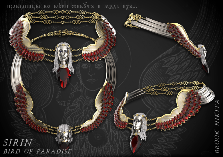 Колье райская птица Сирин
