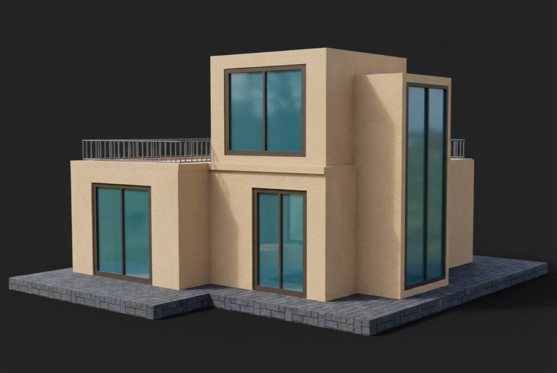3d модель жилого современного дома в программе 3d Mаx