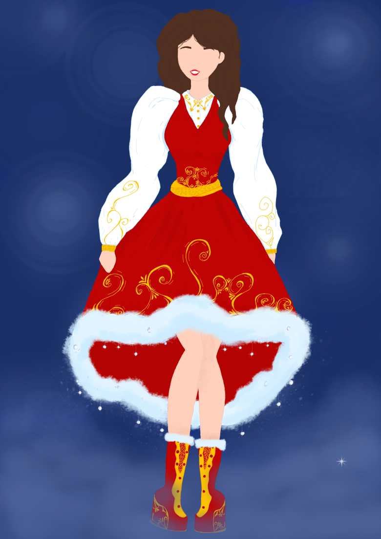 Платье в современном русском народном стиле