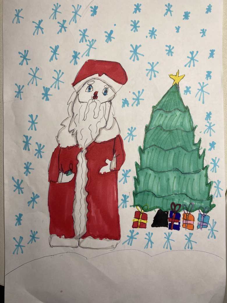 Веселый Дед Мороз с подарочками 