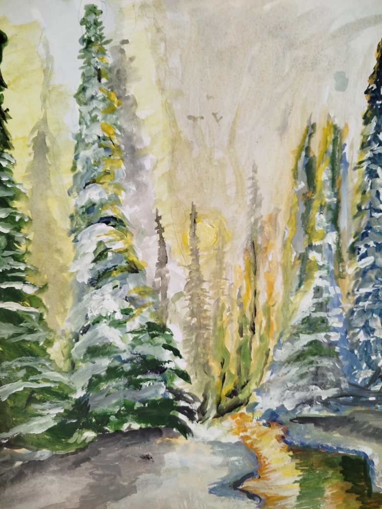 Зимнее утро в лесу