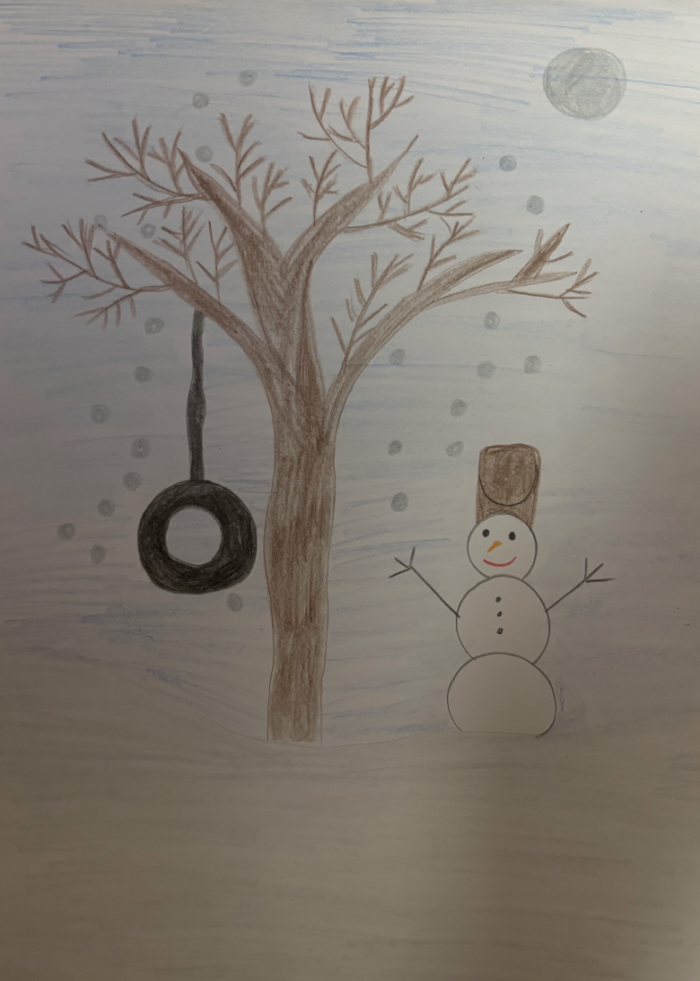 Снеговик в лесу