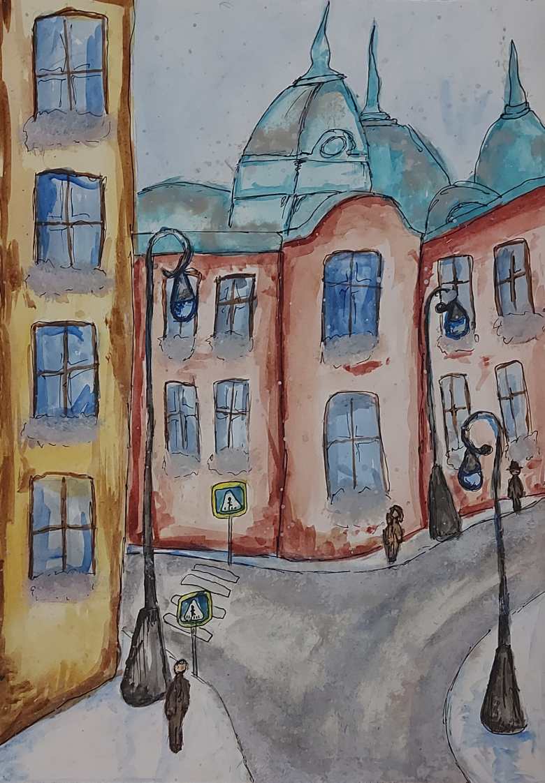 Улицы города зимой