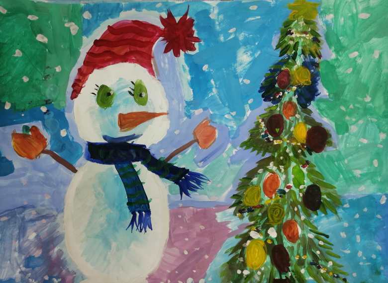 Весёлый снеговик