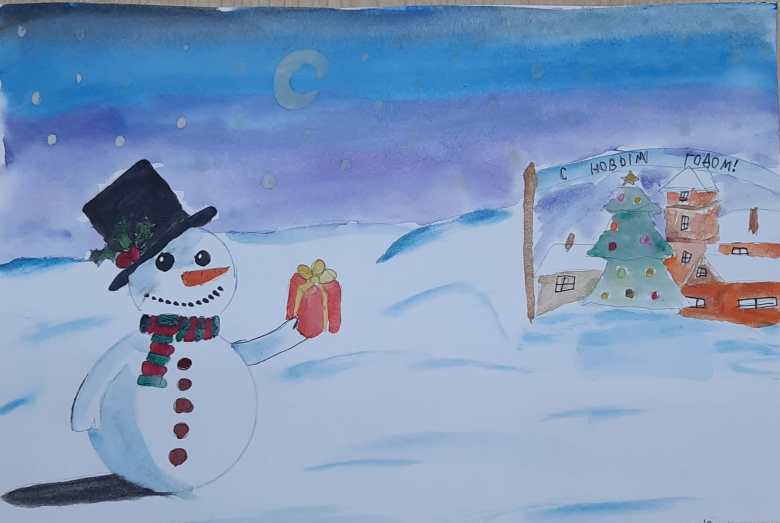 Мой весёлый снеговик