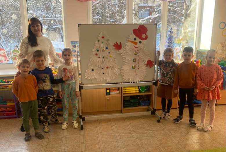 Снеговик из ладошек