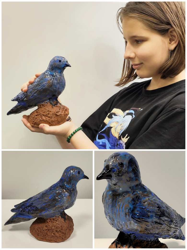 Керамическая скульптура "Синяя птица"