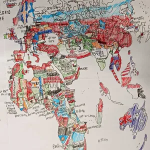 Политическая карта мира. Восточное полушарие. Евразия, Африка, Австралия