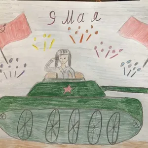 Танкист на параде 9 мая