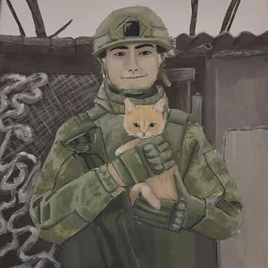 Солдат с котом