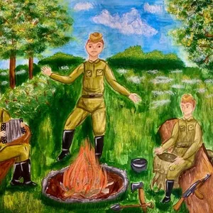 Лес - помощник Красной армии.