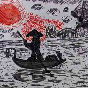 Закат. Пейзаж. Япония