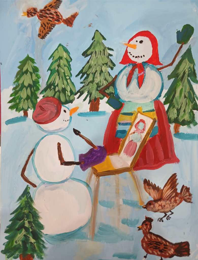 Снеговик - художник