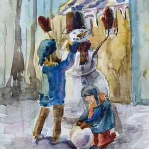 Лепка снеговика